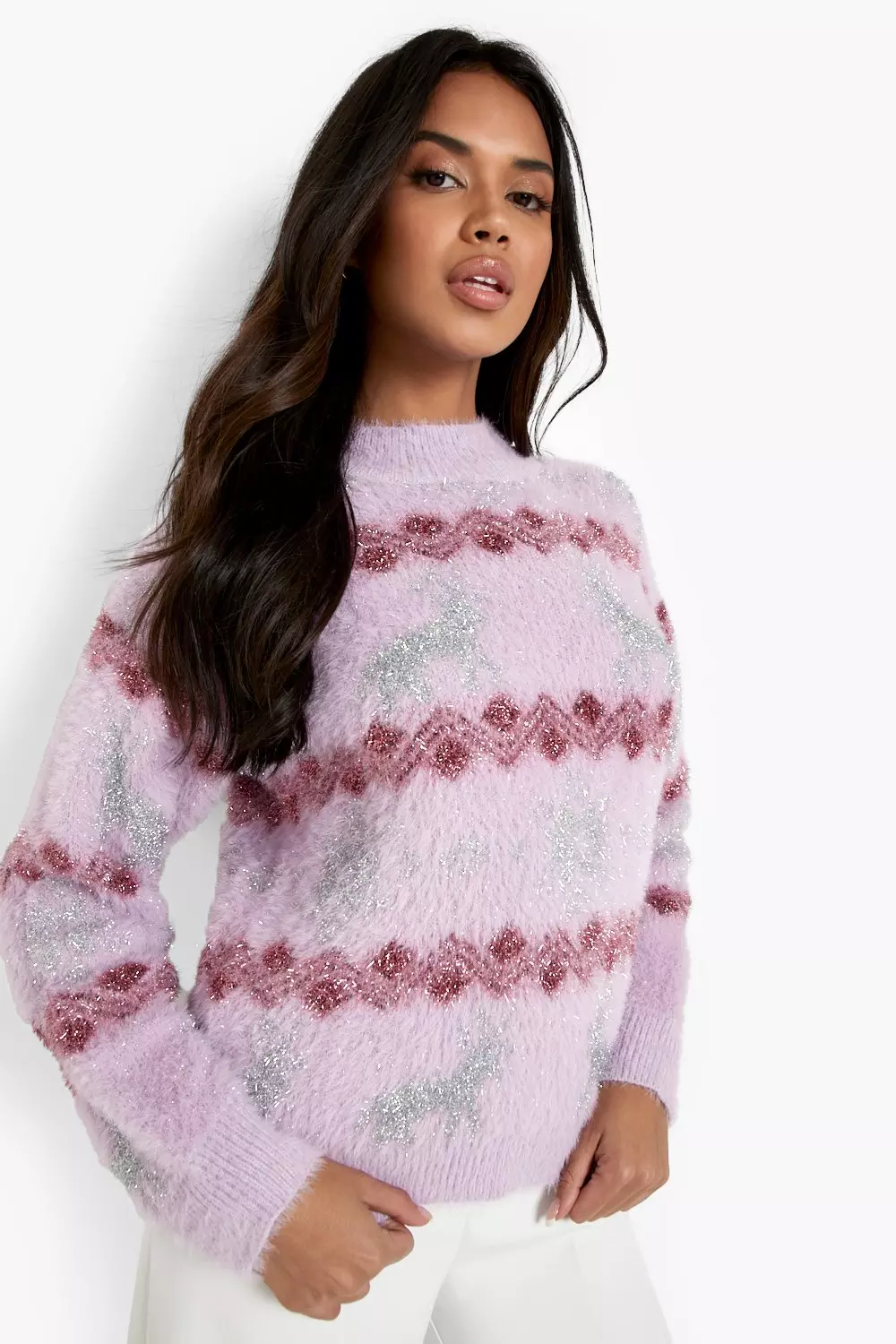 Fluffy Knit Glitter Christmas Jumper