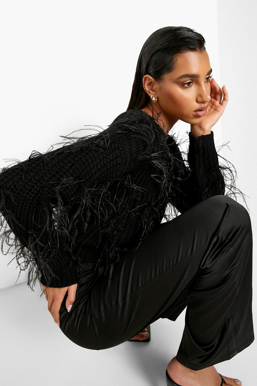 Black Feather Chunky Jumper image number 1