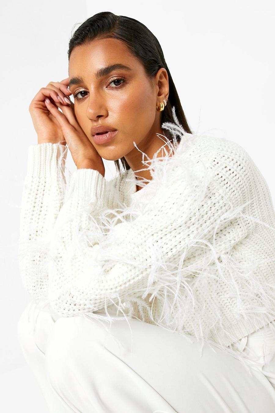 White Feather Chunky Jumper image number 1