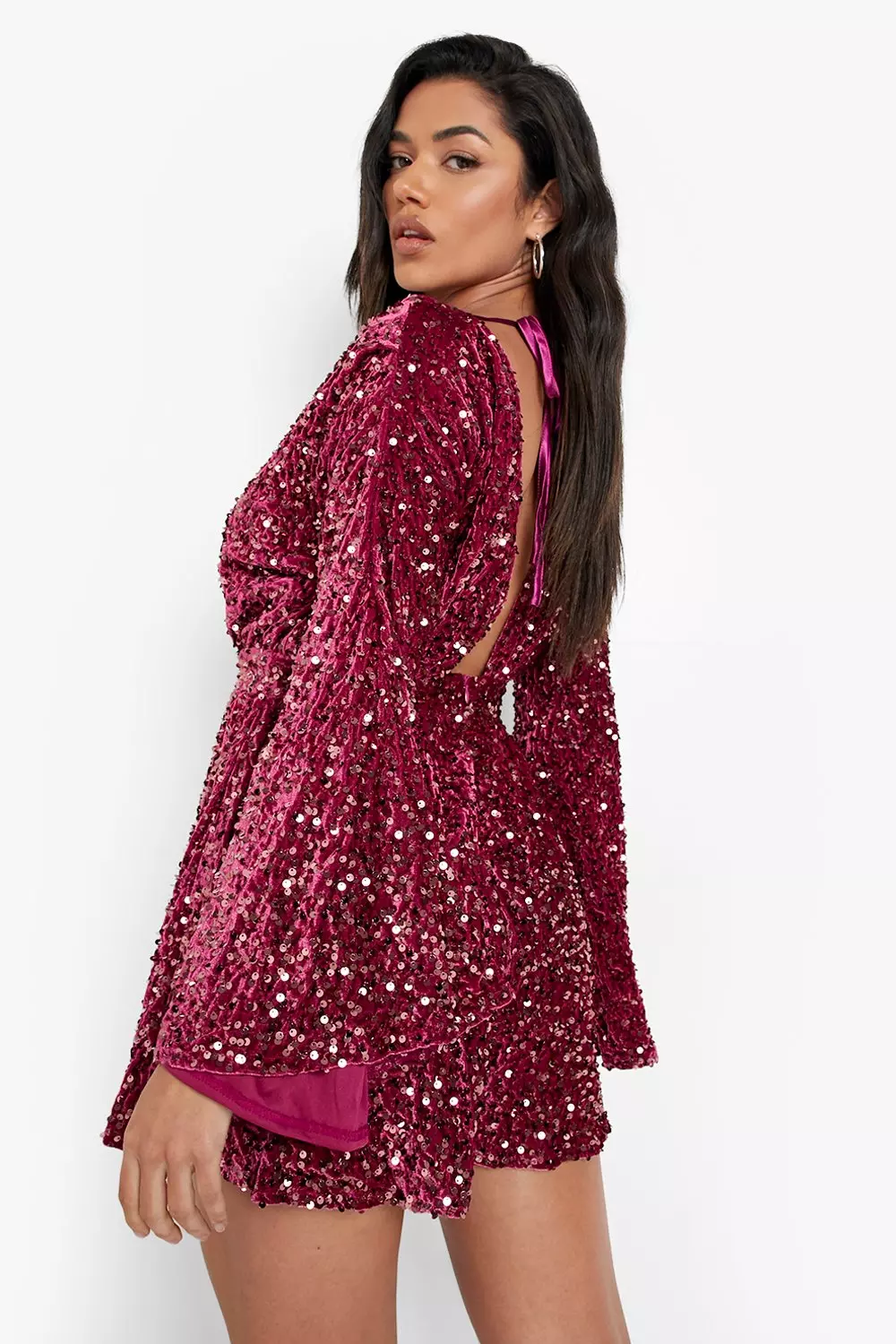 Sequin best sale playsuit boohoo