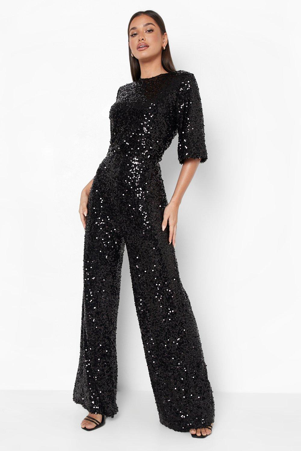 Sequin Wide Leg Jumpsuit