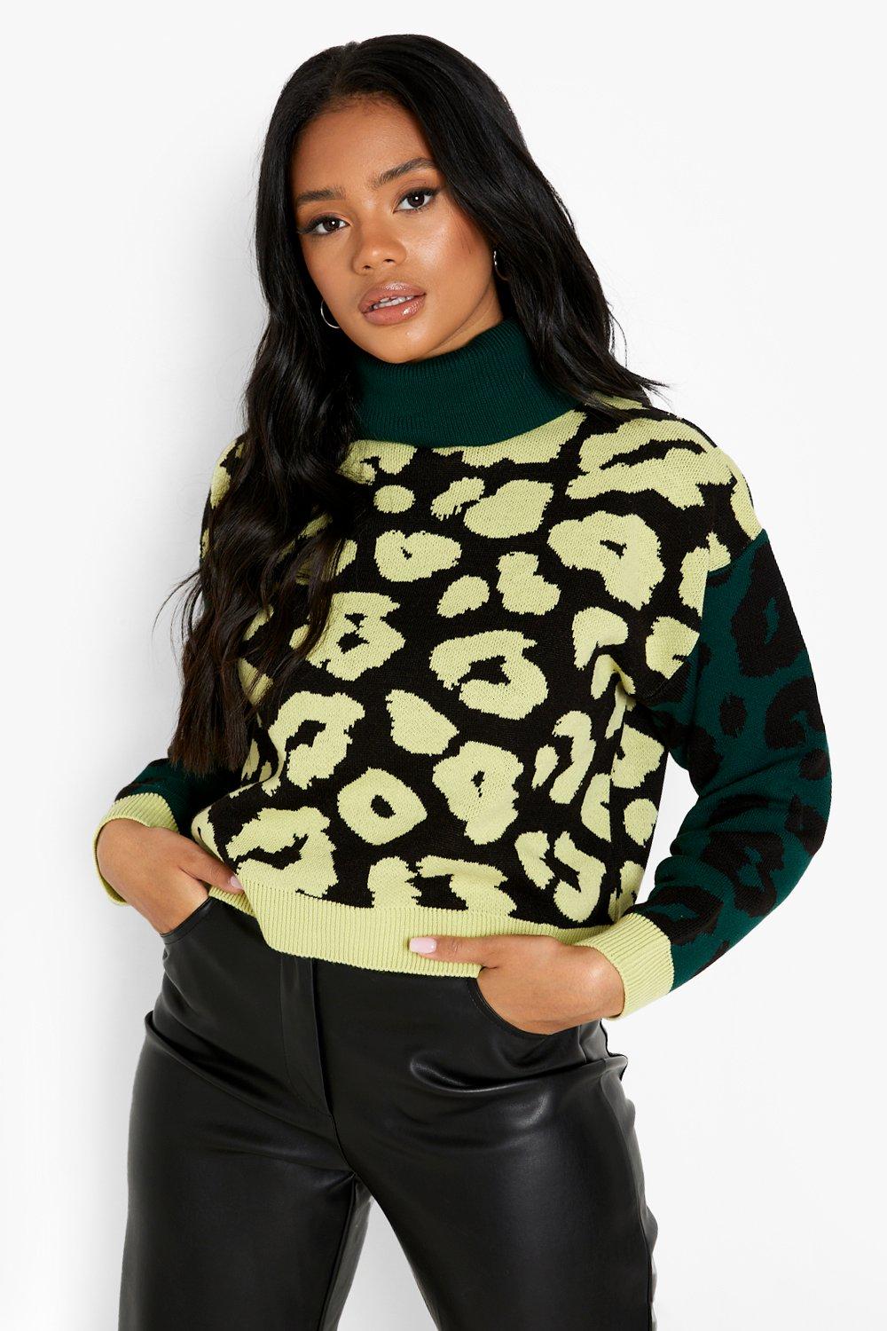 Green leopard print on sale jumper