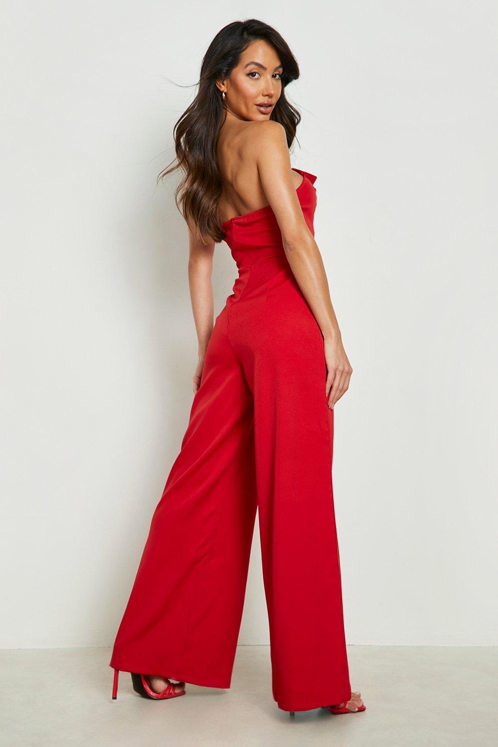 Red store tailored jumpsuit