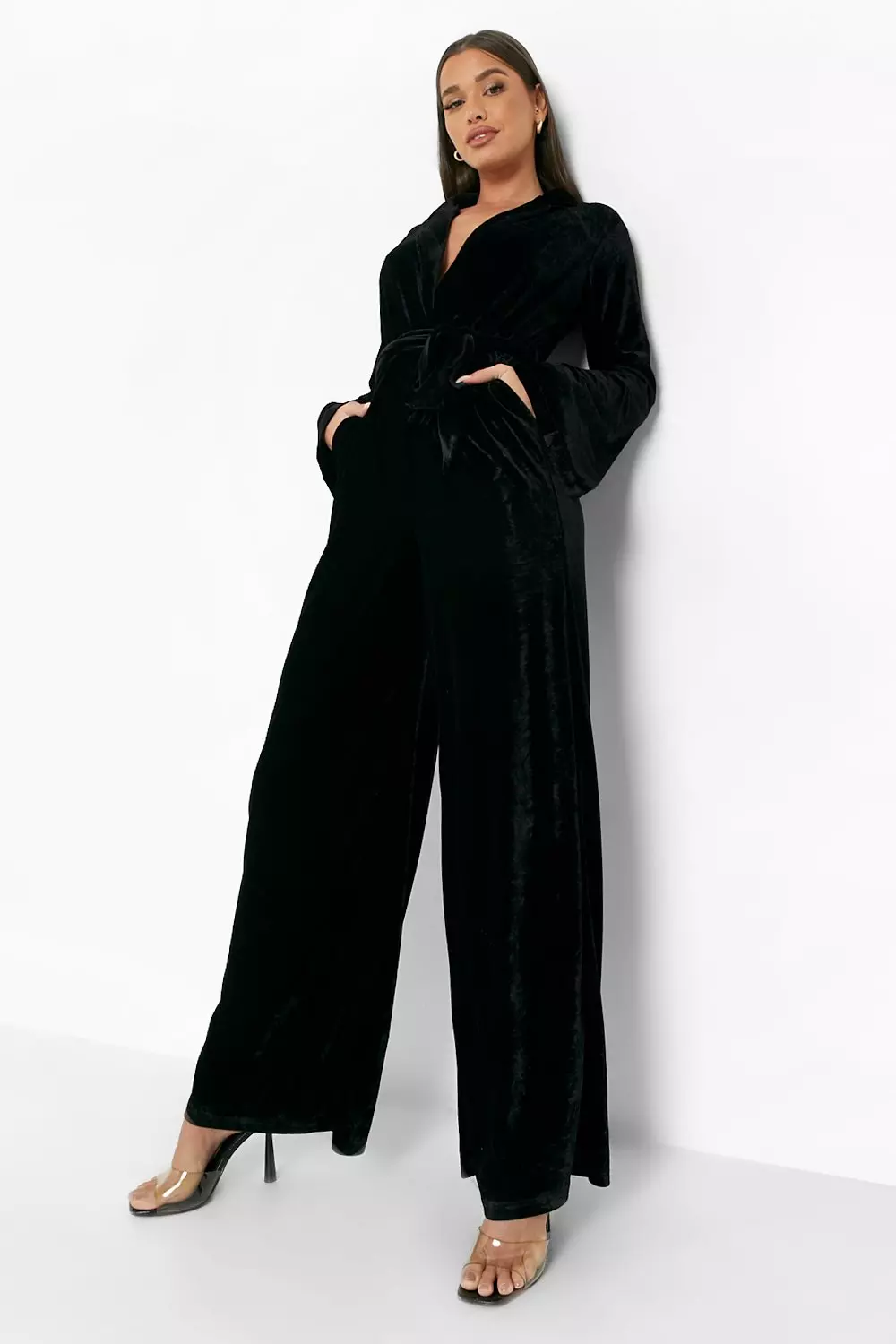 Velvet store jumpsuit boohoo