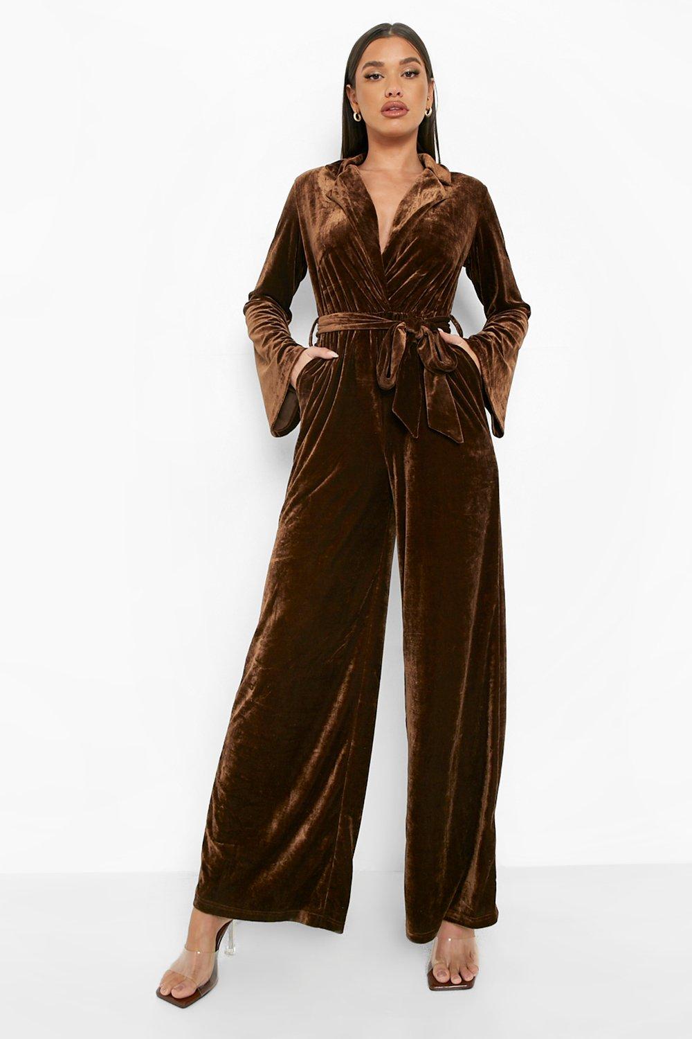 Velvet store jumpsuit boohoo