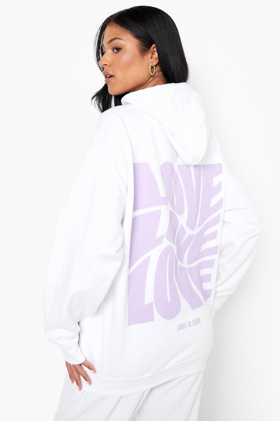 White Tall - Love Hoodie image number 1