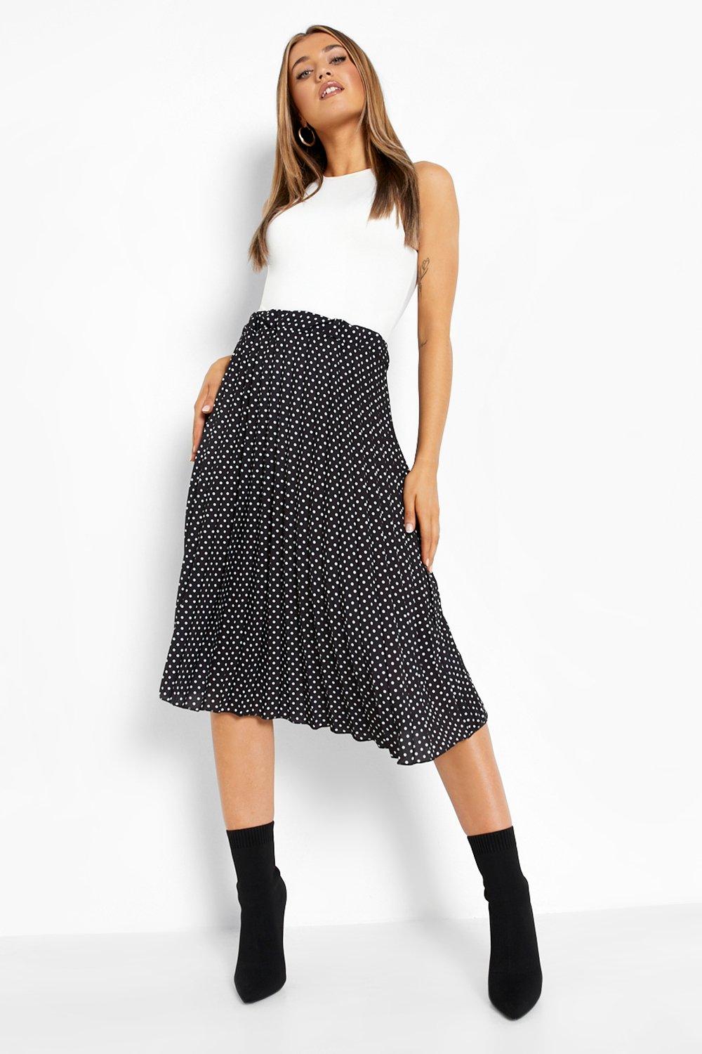 Boohoo pleated best sale midi skirt