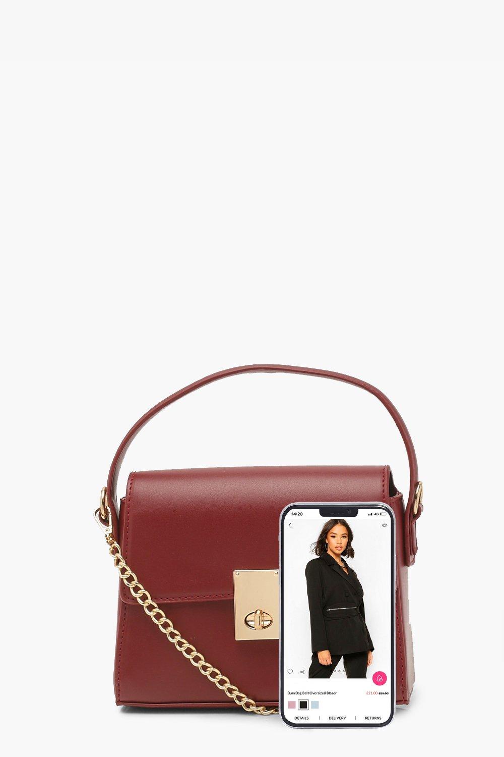 Smooth Pu Boxy Top Handle Grab Bag boohoo NZ