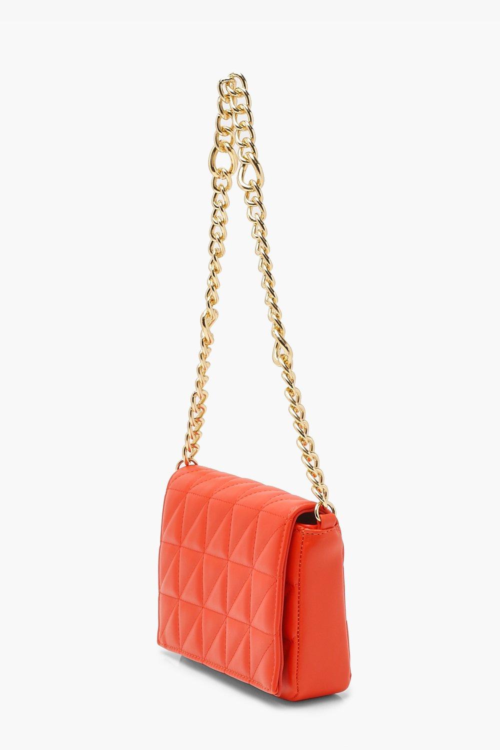 Chunky Chain Quilted Shoulder Bag