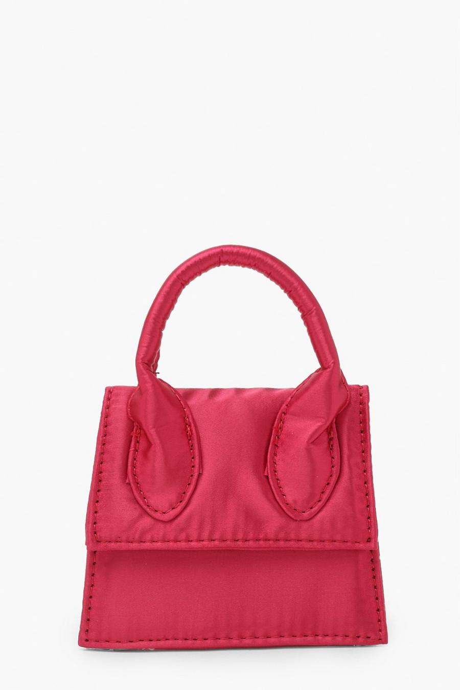 Berry rosso Mini Satin Grab Bag