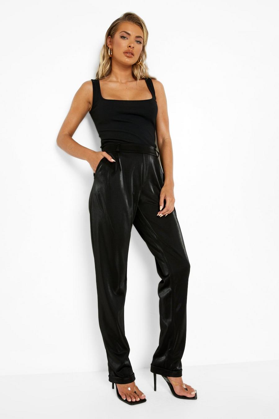 Black Shimmer Tailored Trousers image number 1