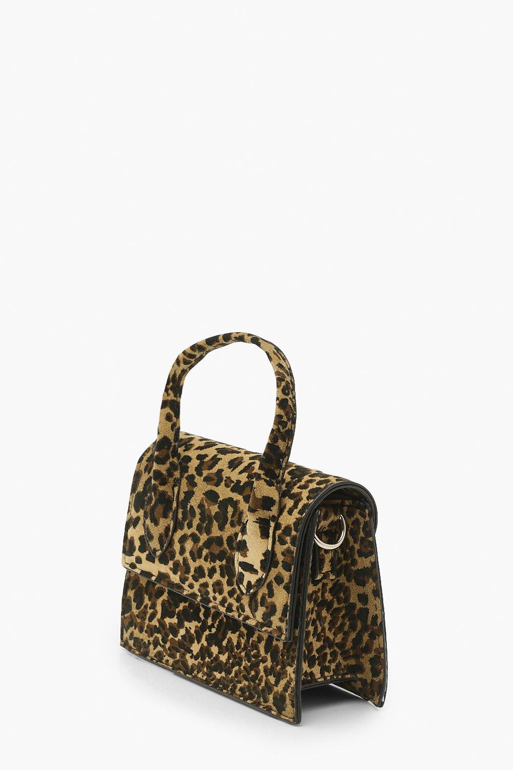 Mini Grab Leopard Suede Bag