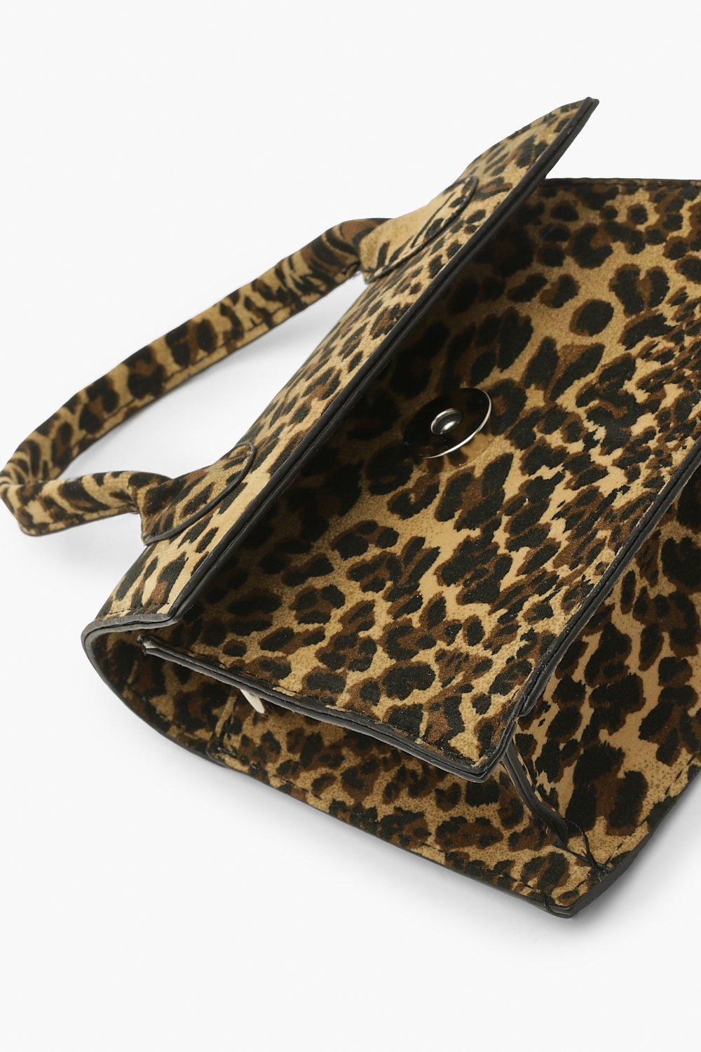 Mini Grab Leopard Suede Bag