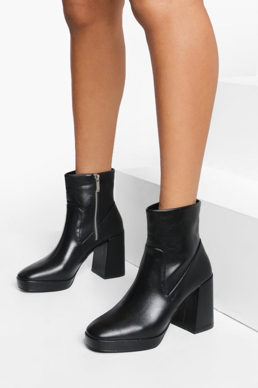 Black noir Platform Ankle Boots