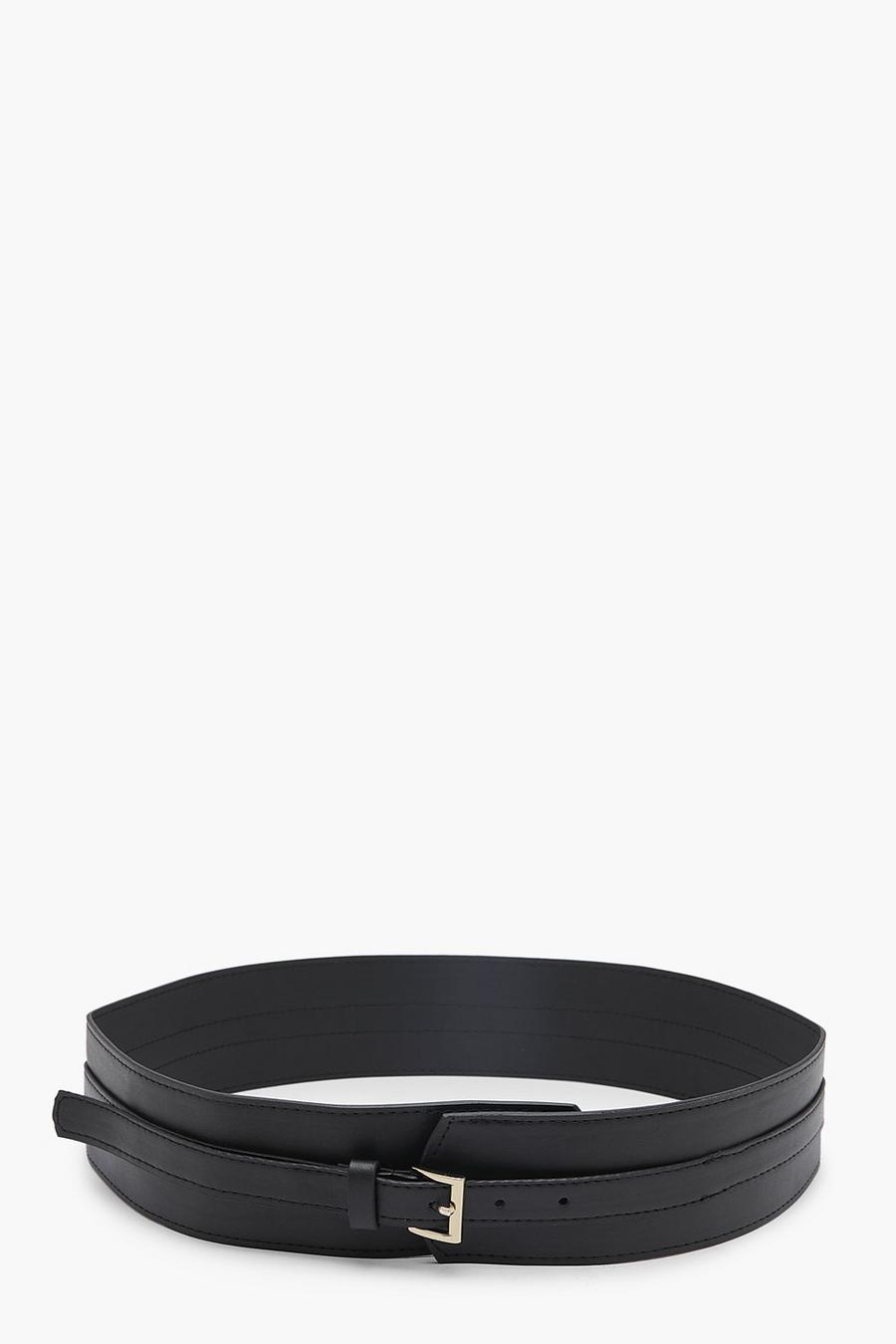 Black nero Buckle Front Waist Belt