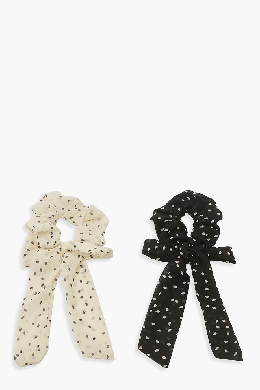 Multi 2 Pack Polka Dot Tonal Scrunchie Scarfs image number 1