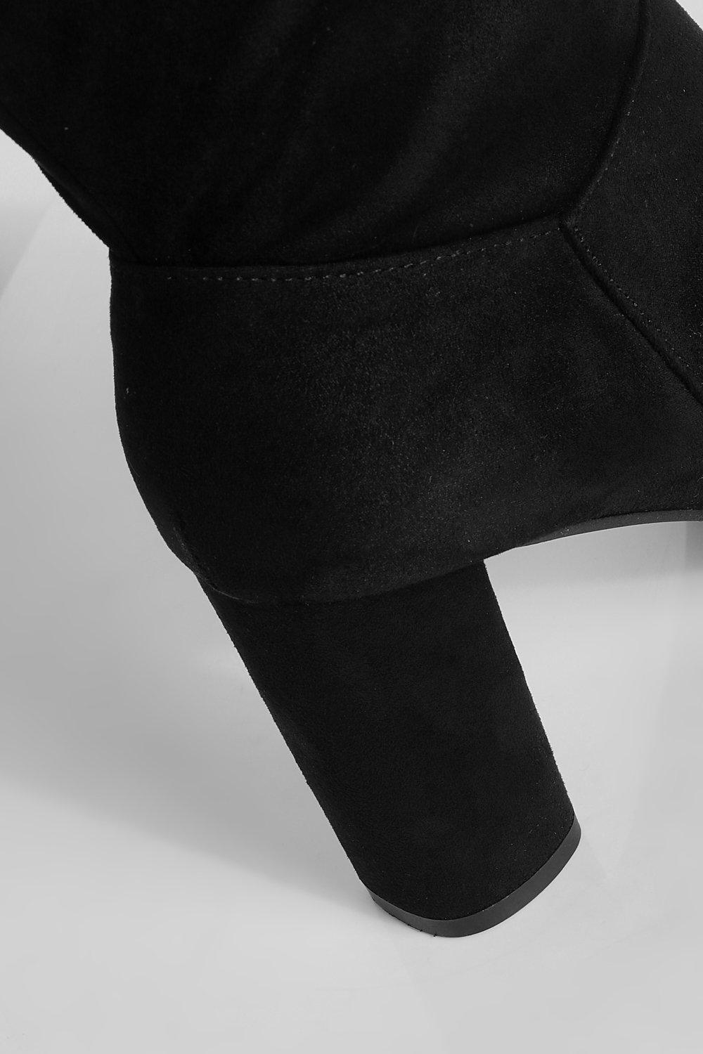 boohoo Chunky Knee High Boots - Black - Size 6