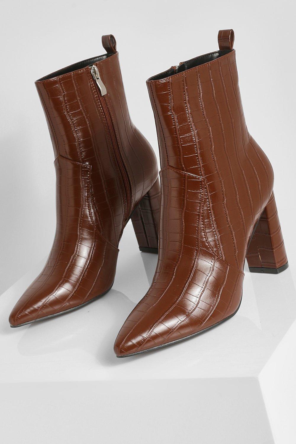 Tan best sale croc booties