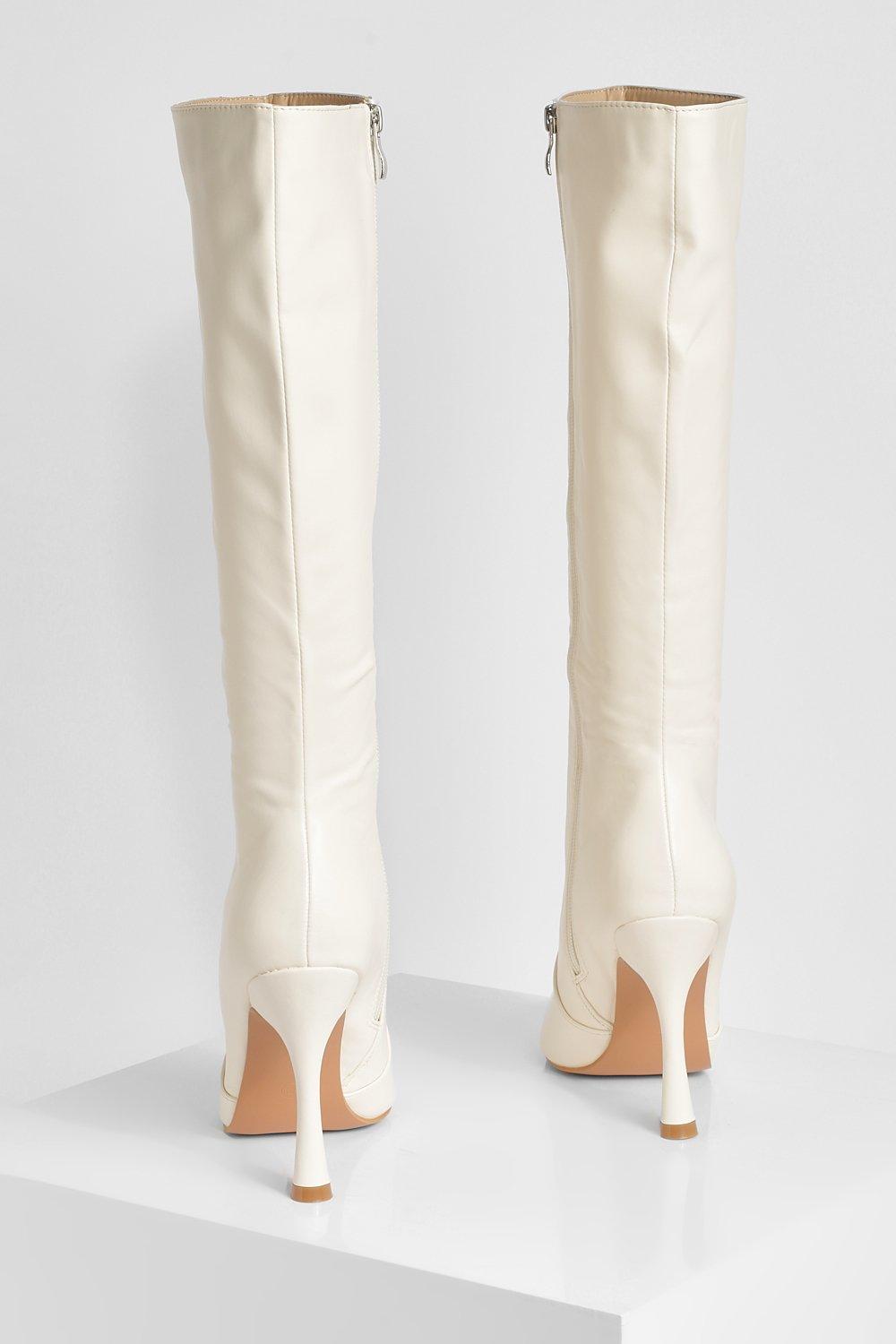 Boohoo hot sale white boots