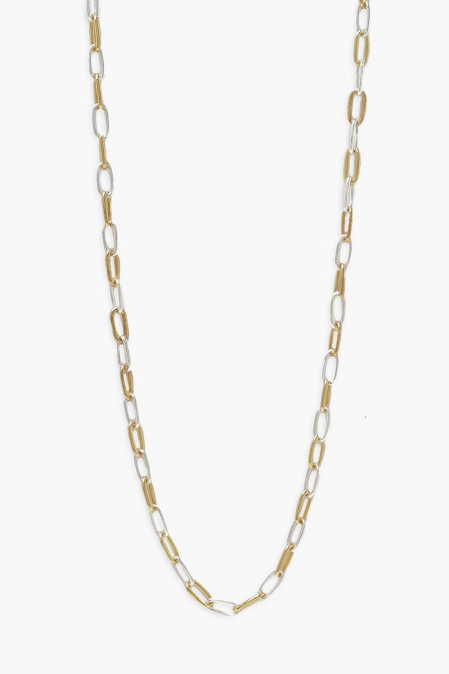 Gold Two Tone Chain Link Necklace image number 1