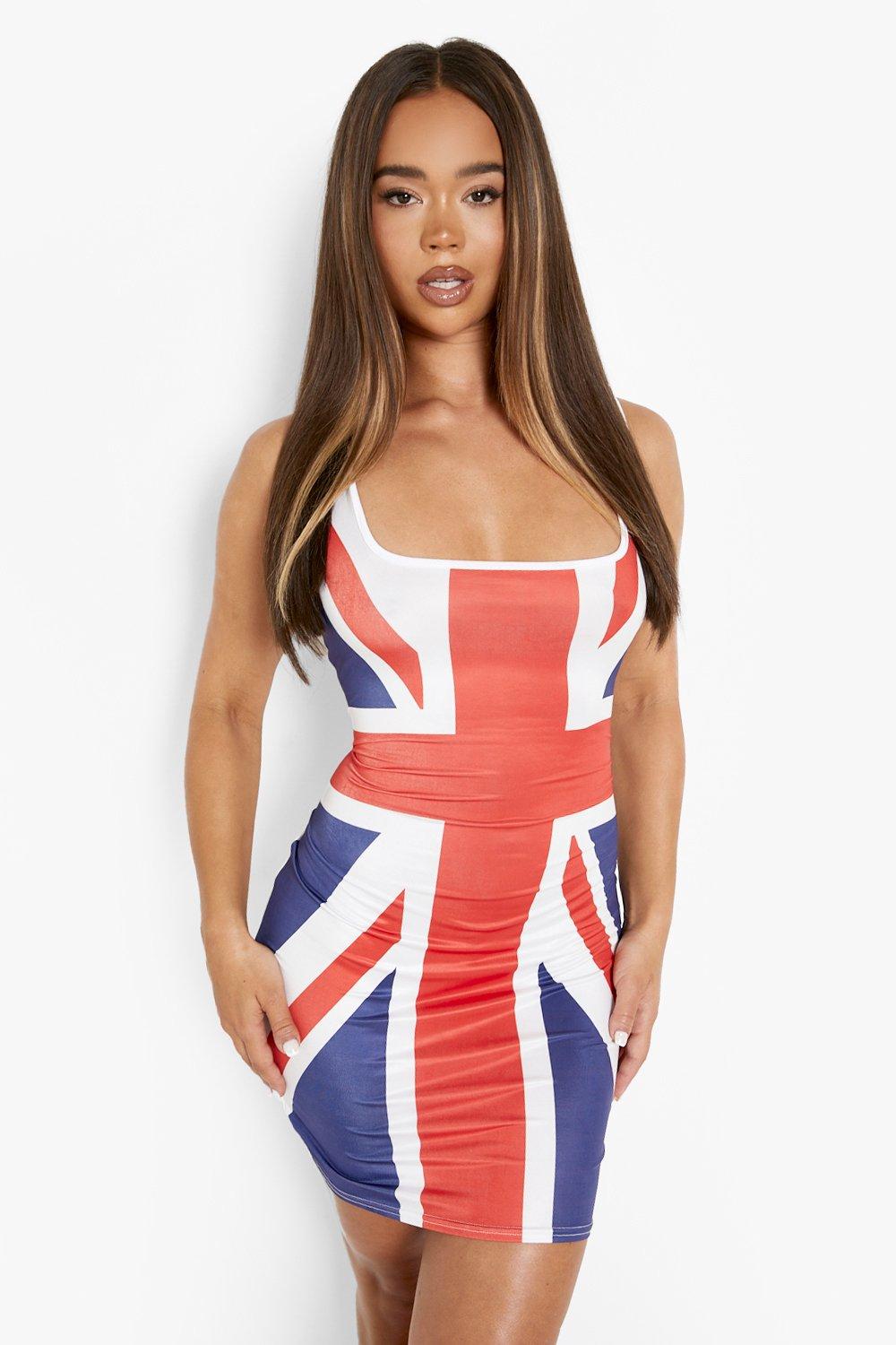 Women's Halloween Union Jack Mini Dress ...