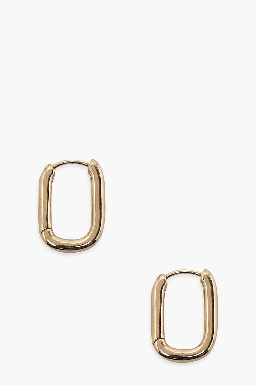 Gold Rounded Square Integral Hoops image number 1