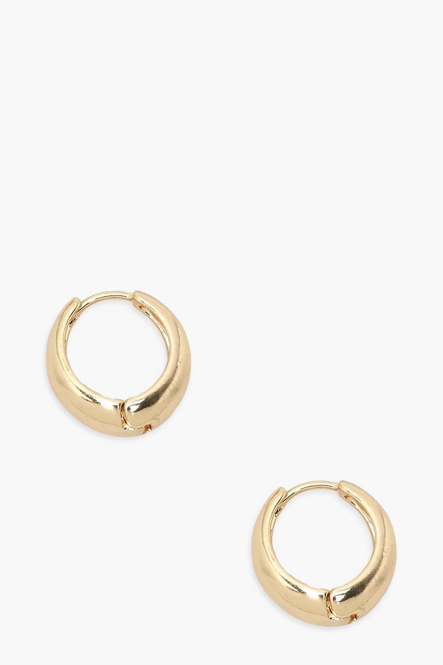Gold Chunky Tear Drop Hoops image number 1
