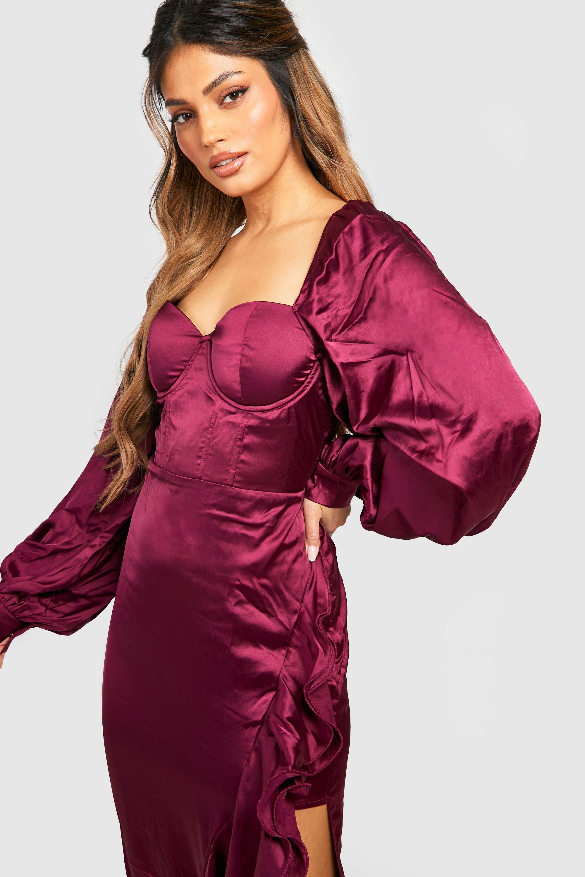 Satin dress outlet boohoo