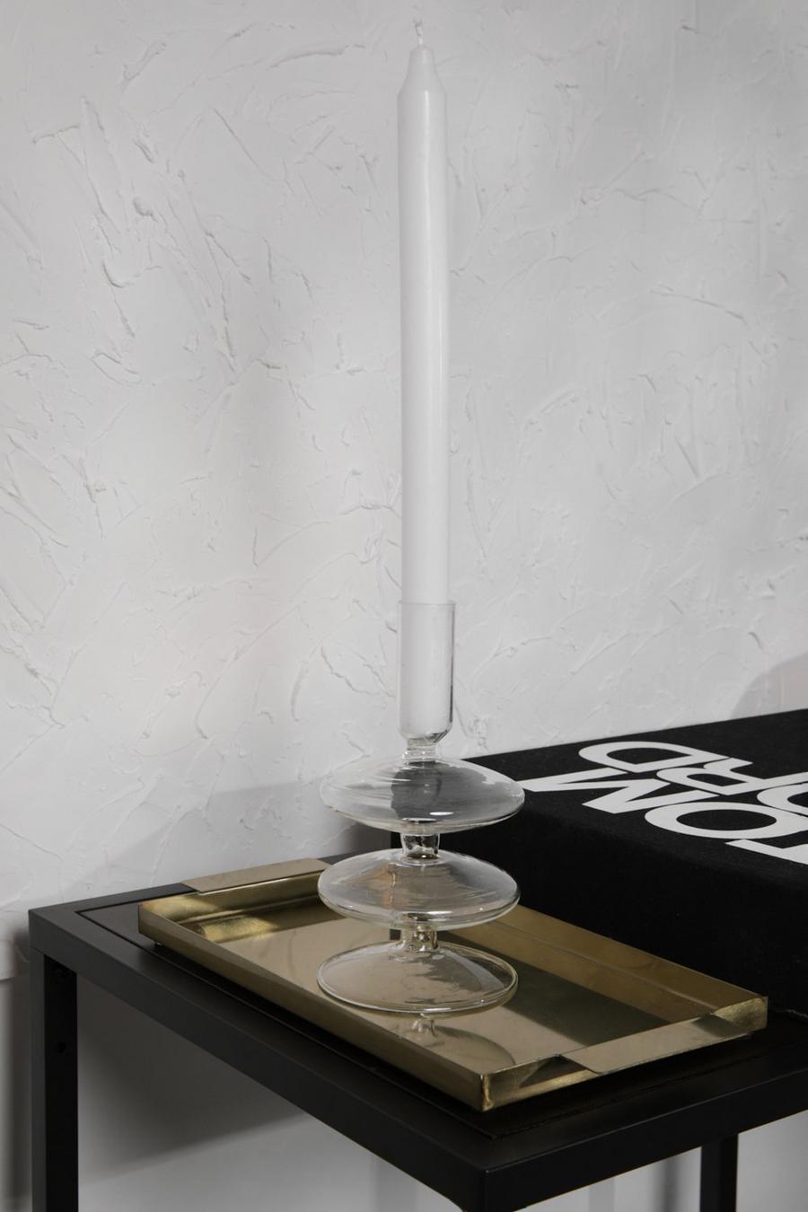 Clear Abstract Bubble Glass Short Candle Holder