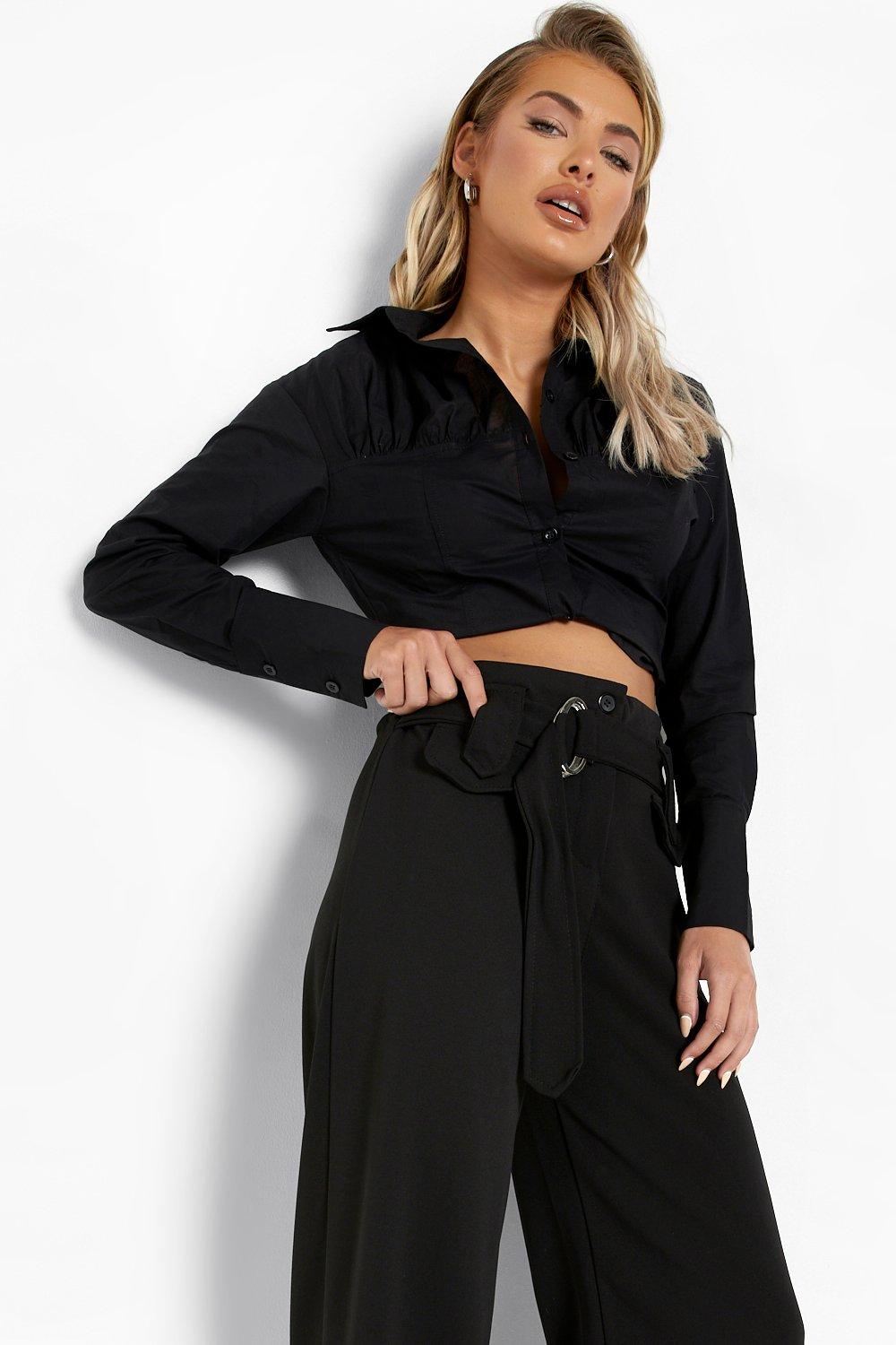 Boohoo belted trousers shop