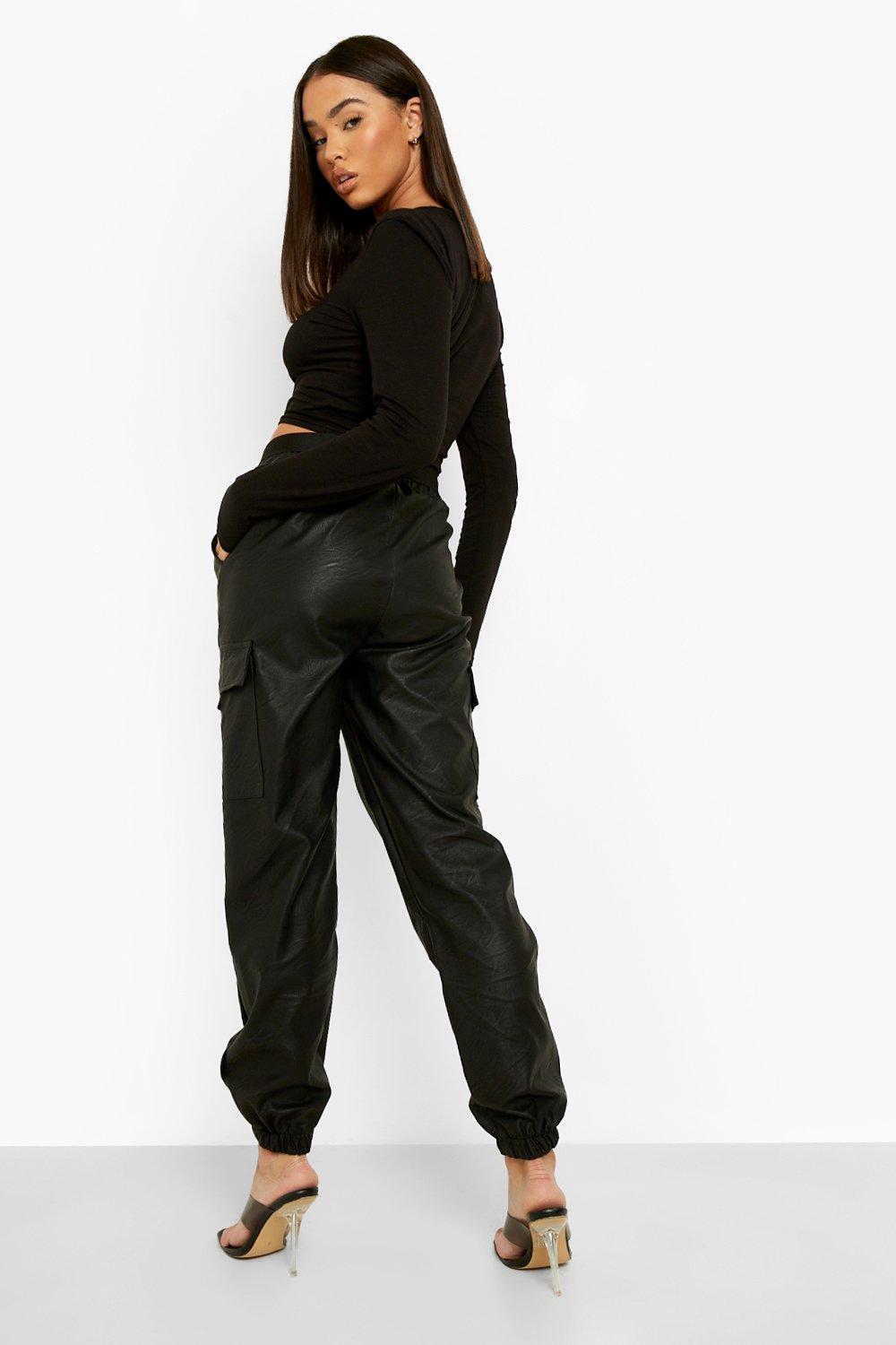 Pu jogger pants hotsell