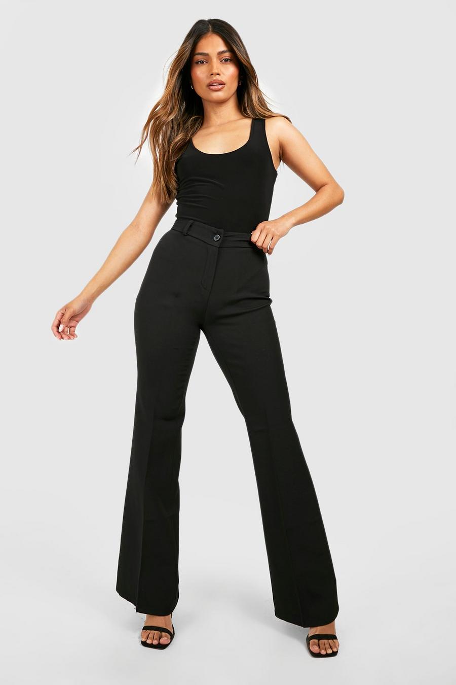 Black Straight Leg Formal Woven Trousers image number 1