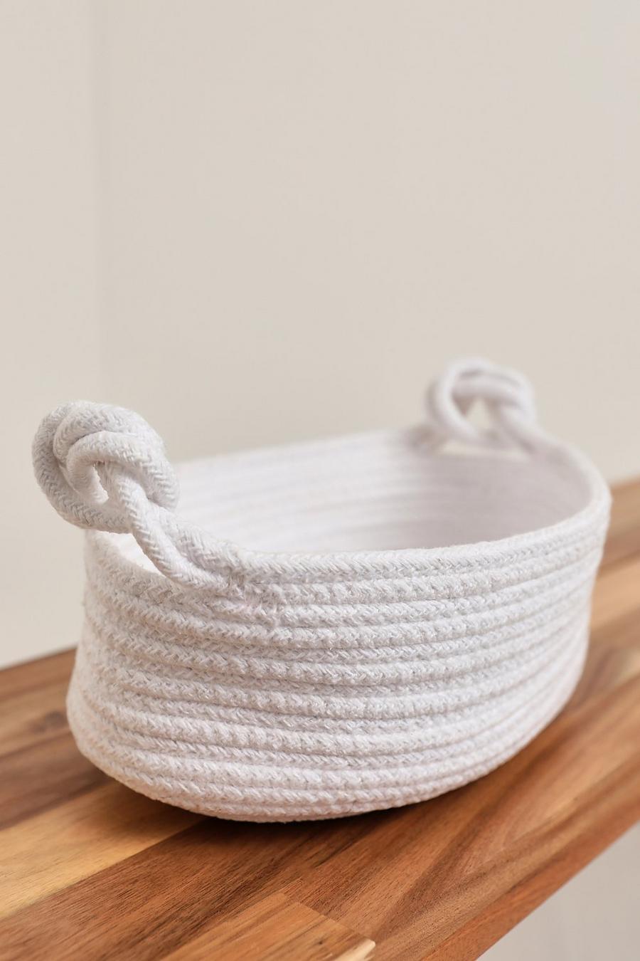 White vit Rope Storage Basket