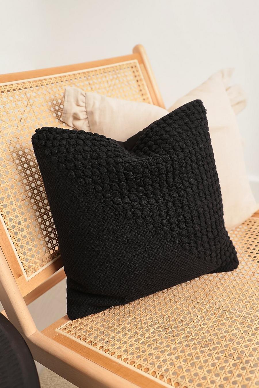 Black Split Tufted Cushion image number 1