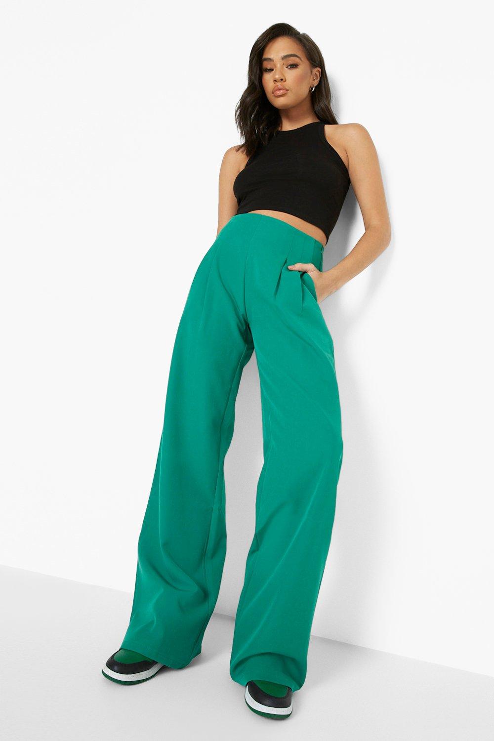 Boohoo high waisted trousers sale