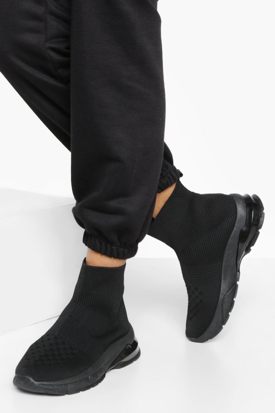 Black Tonal Bubble Sock Sneakers image number 1