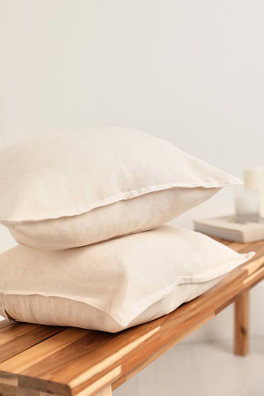 Federa cuscino in lino - set di 2, Natural beige