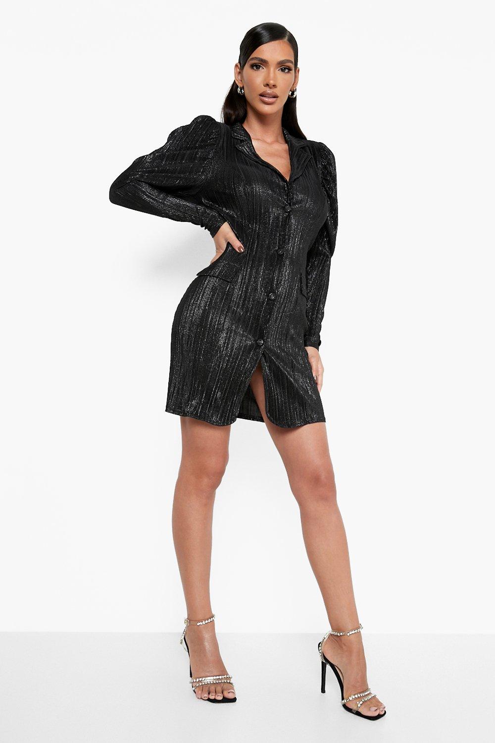 Boohoo metallic blazer dress hotsell