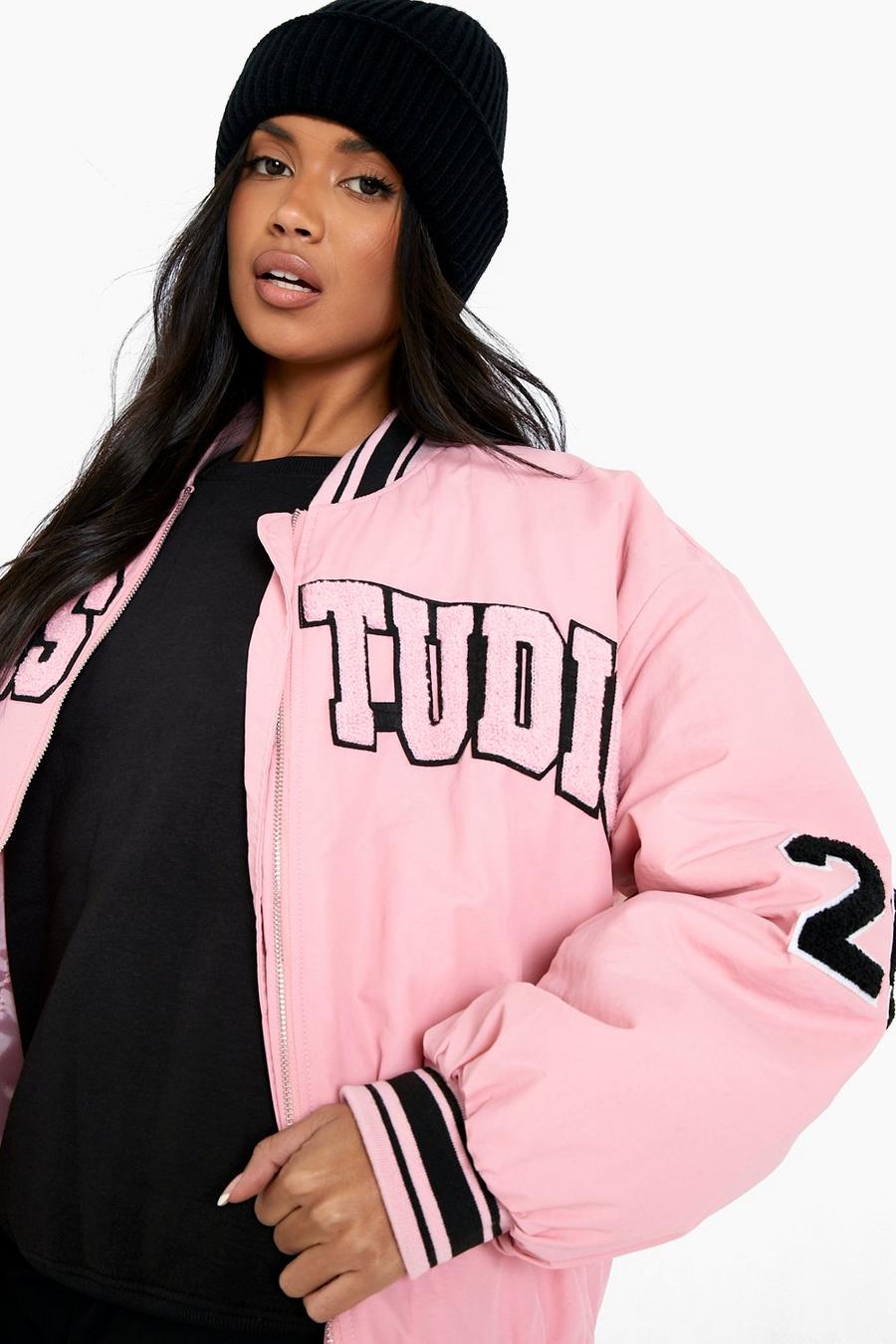 Veste style universitaire rose, Pink image number 1