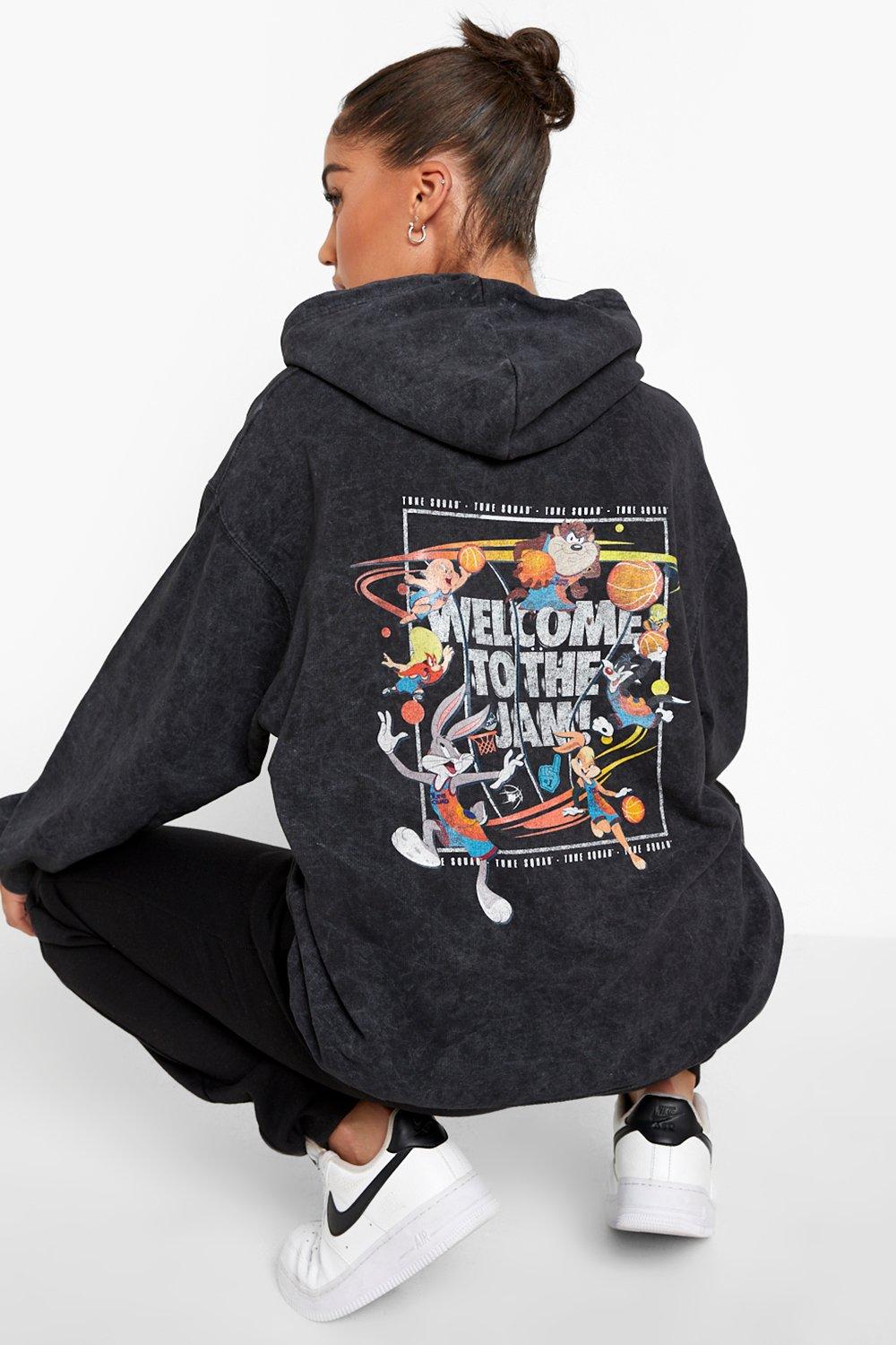 Black space jam hoodie best sale