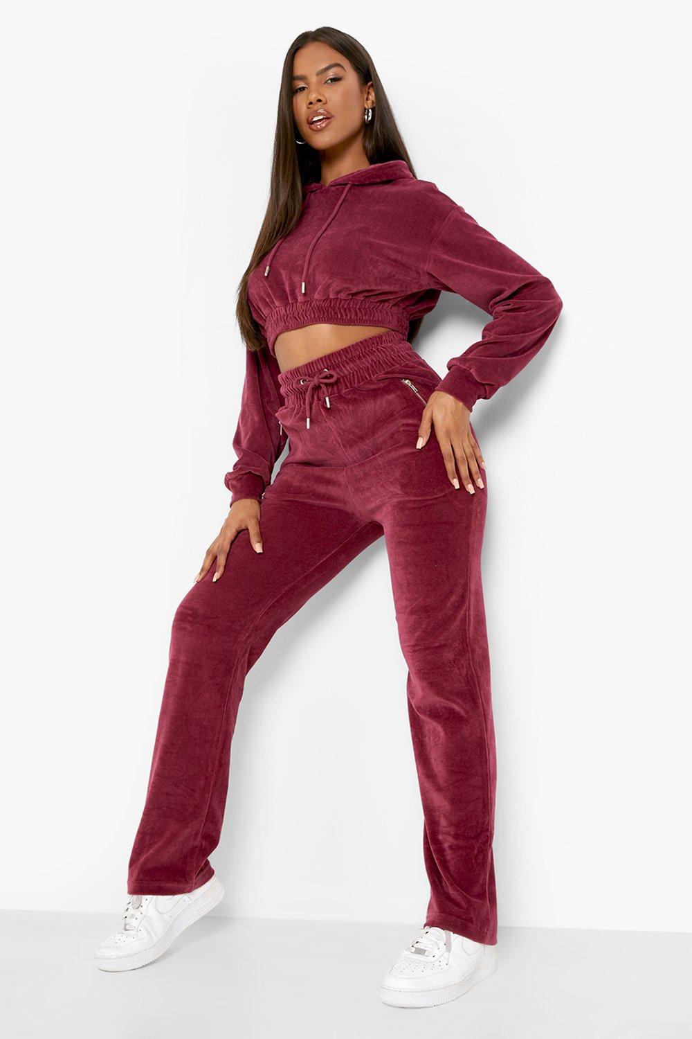 Velour wide leg on sale joggers