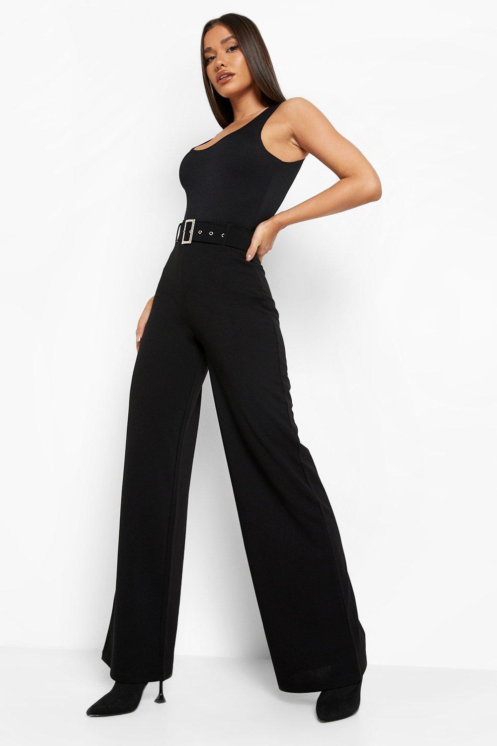 Belted Wide Leg Palazzo Jeans