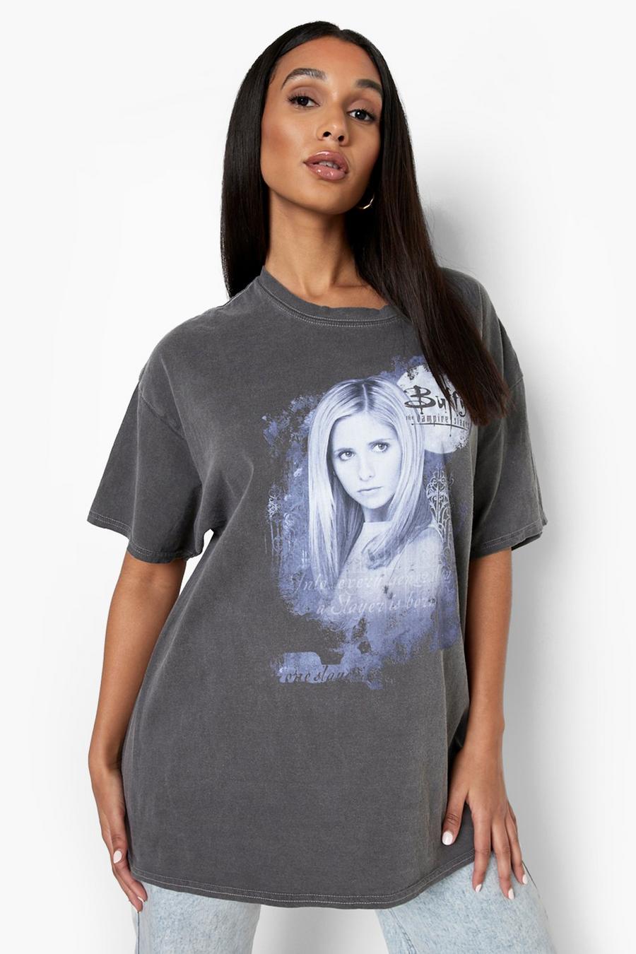 T-Shirt mit Buffy The Vampire Print, Charcoal grey