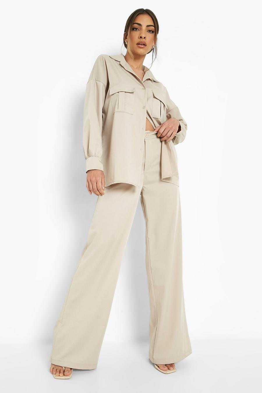 Sand Luxe Fluid Wide Leg Pants image number 1