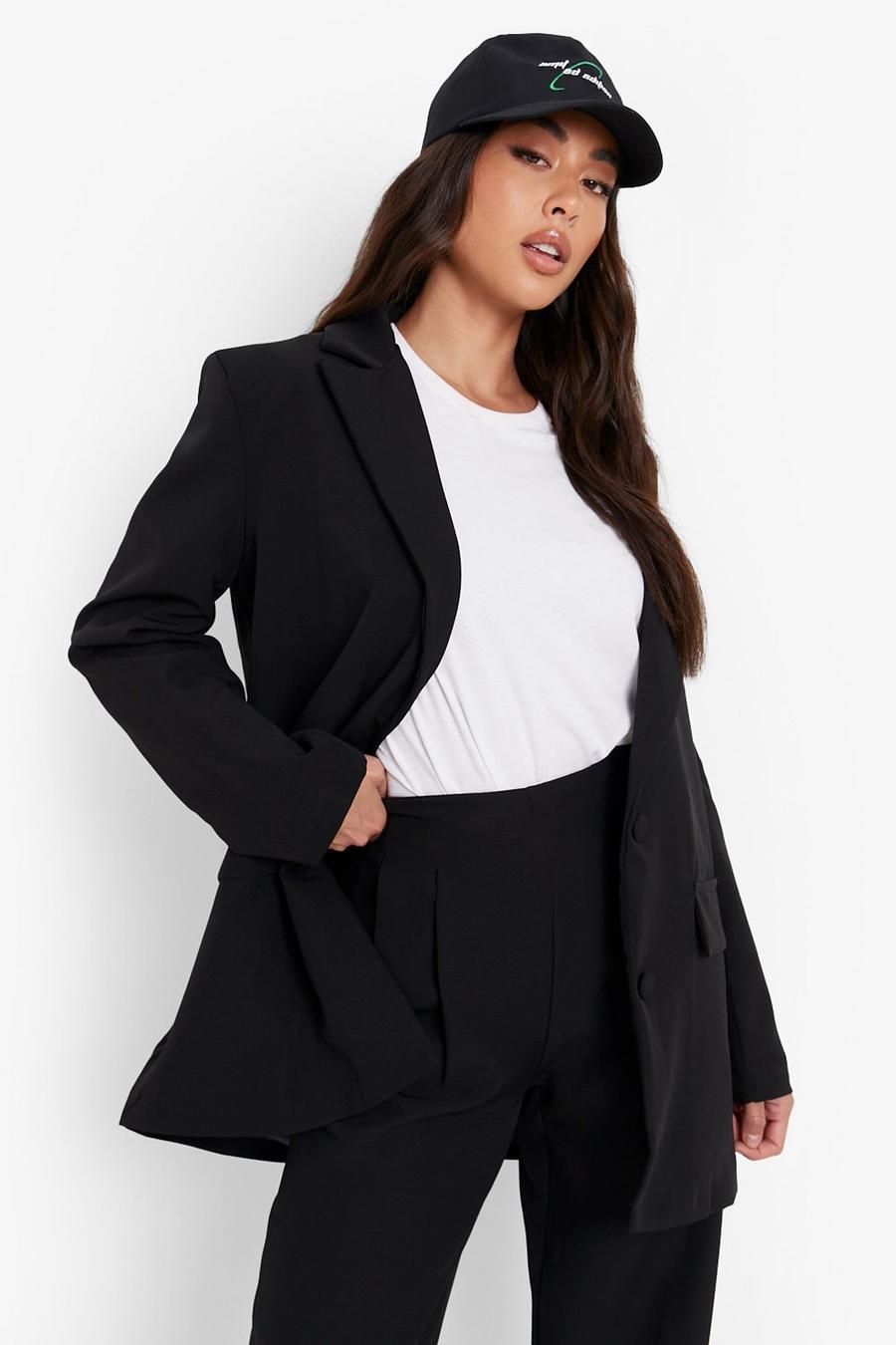 Black Relaxed Fit Oversized Blazer