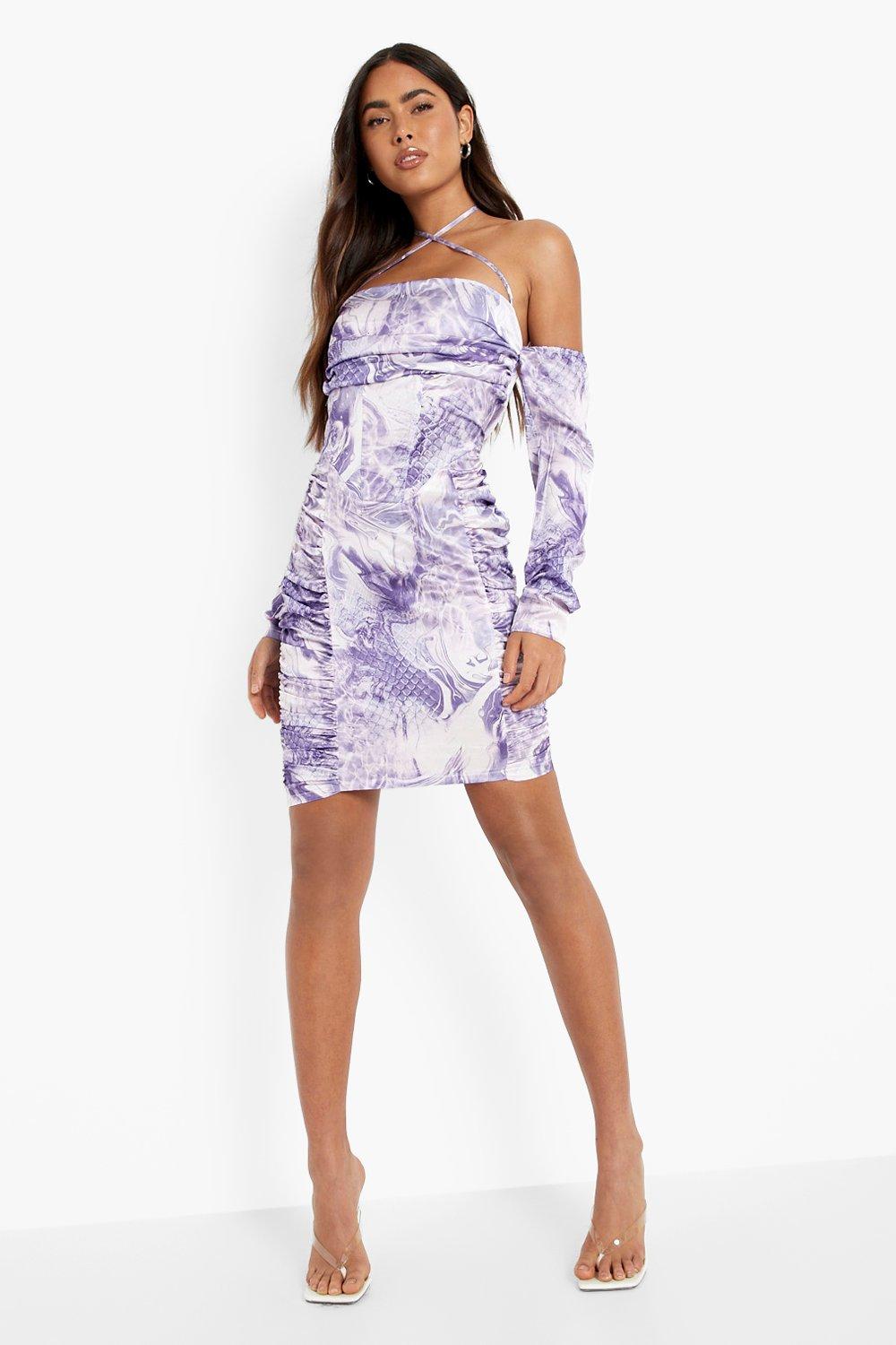 Tessa off the shoulder ruched dress sales