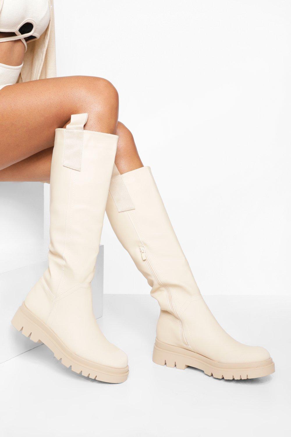 Rubber Knee High Boots boohoo