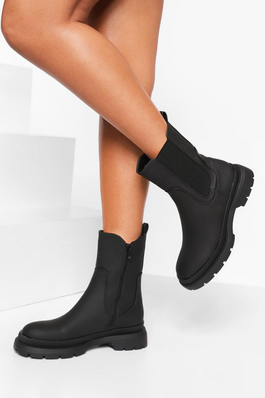 Black Rubber Chelsea Boots image number 1
