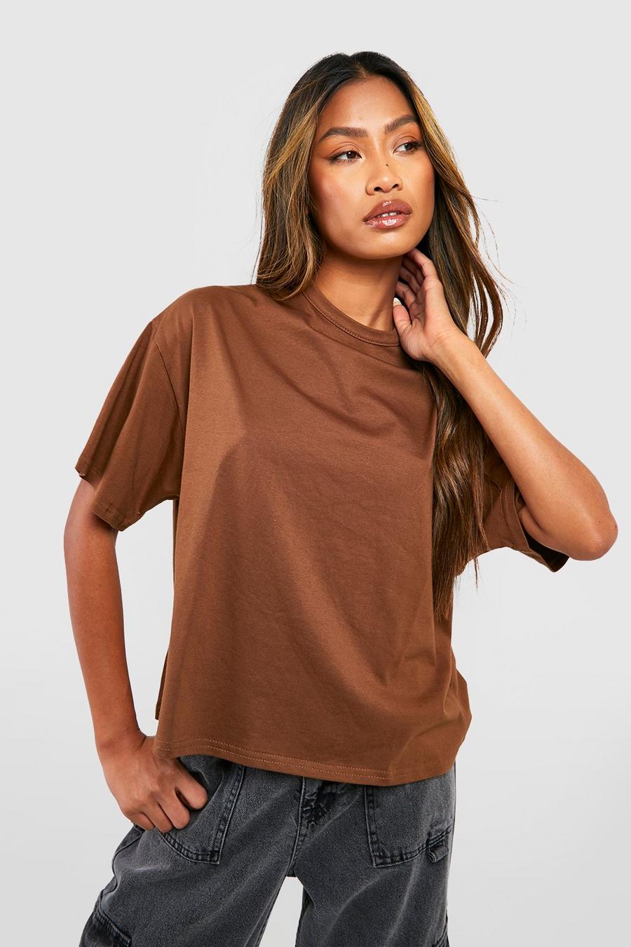 Chocolate brown Basic T Shirt image number 1