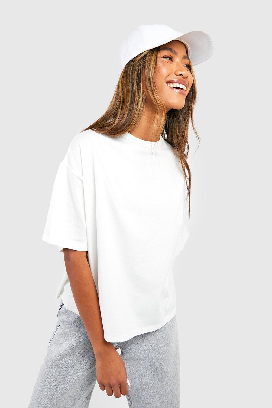 Basic Oversize T-Shirt, Ecru weiß image number 1